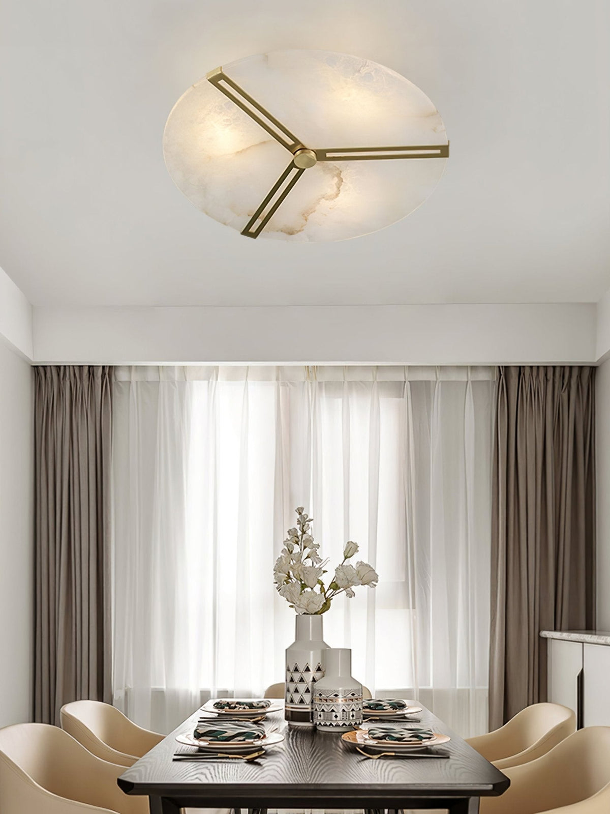 Clocks Alabaster Ceiling Light