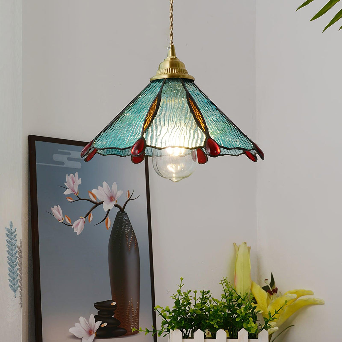 Colorful Stained Glass Pendant Light