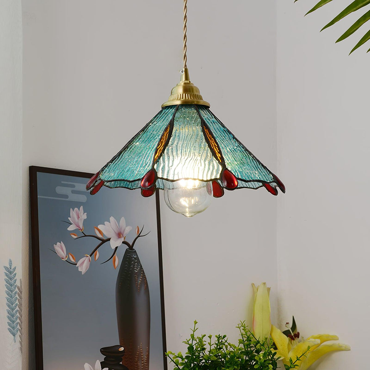 Colorful Stained Glass Pendant Light