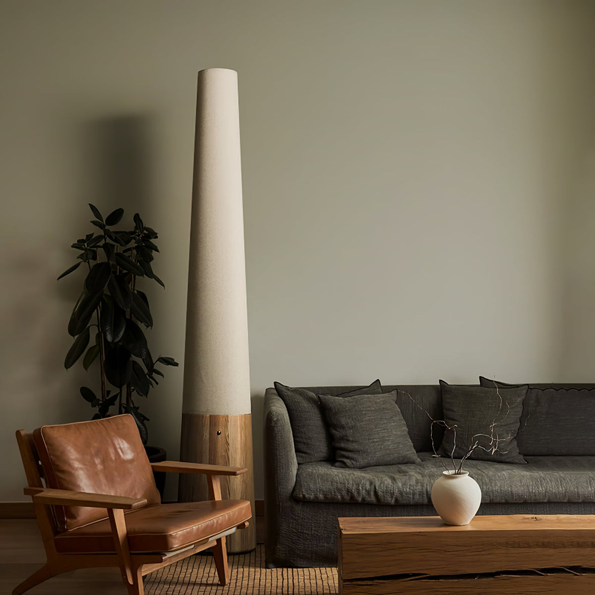 Cone Wooden Floor Lamp