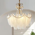Contemporary Leaves Glass Chandelier