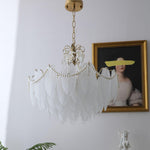 Contemporary Leaves Glass Chandelier