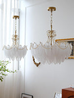 Contemporary Leaves Glass Chandelier