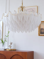 Contemporary Leaves Glass Chandelier
