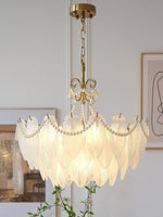 Contemporary Leaves Glass Chandelier
