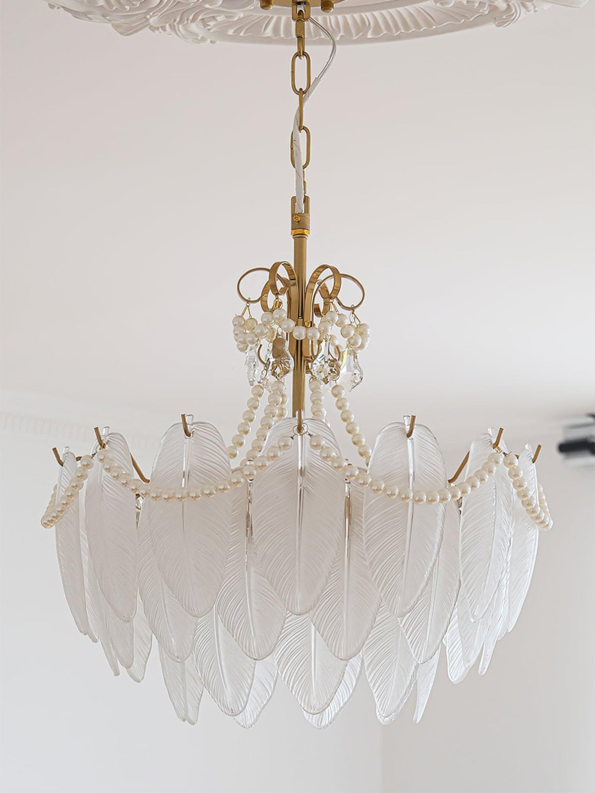 Contemporary Leaves Glass Chandelier
