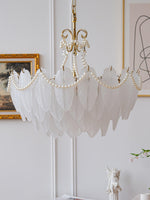 Contemporary Leaves Glass Chandelier