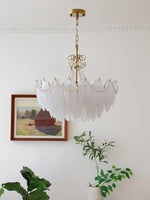 Contemporary Leaves Glass Chandelier