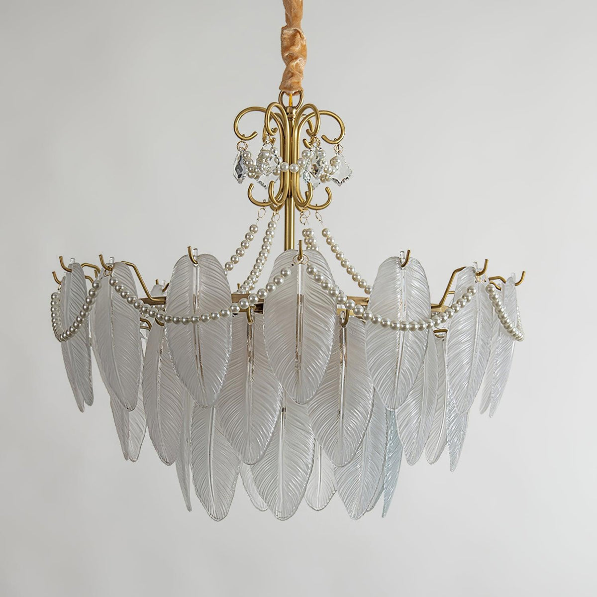 Contemporary Leaves Glass Chandelier