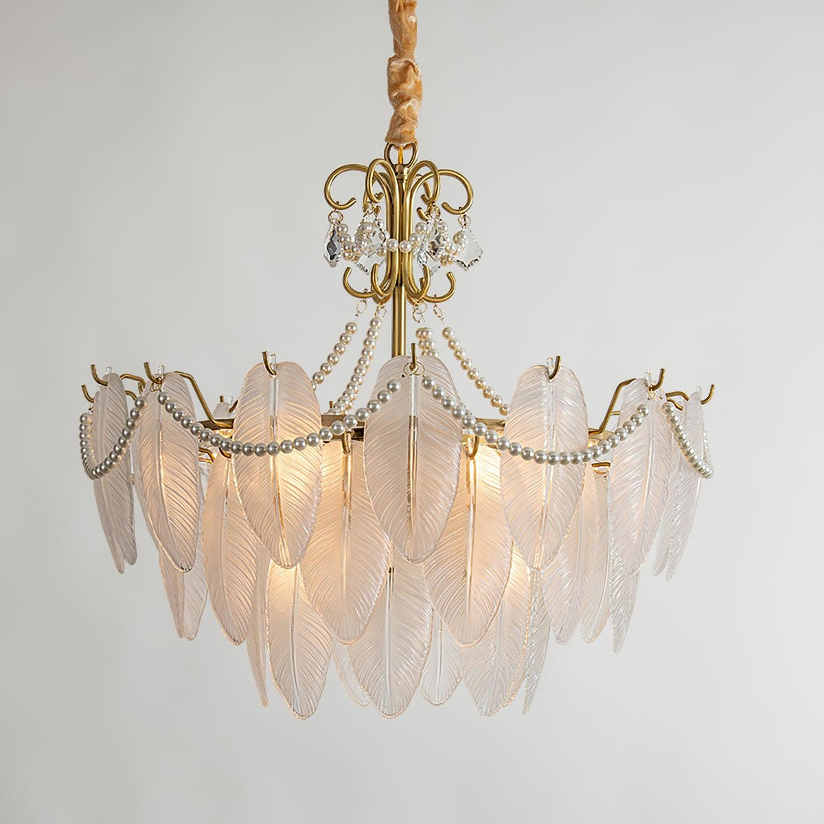 Contemporary Leaves Glass Chandelier