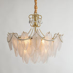 Contemporary Leaves Glass Chandelier