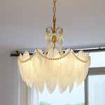 Contemporary Leaves Glass Chandelier
