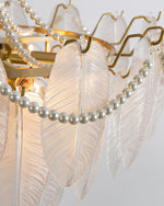 Contemporary Leaves Glass Chandelier