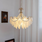 Contemporary Leaves Glass Chandelier