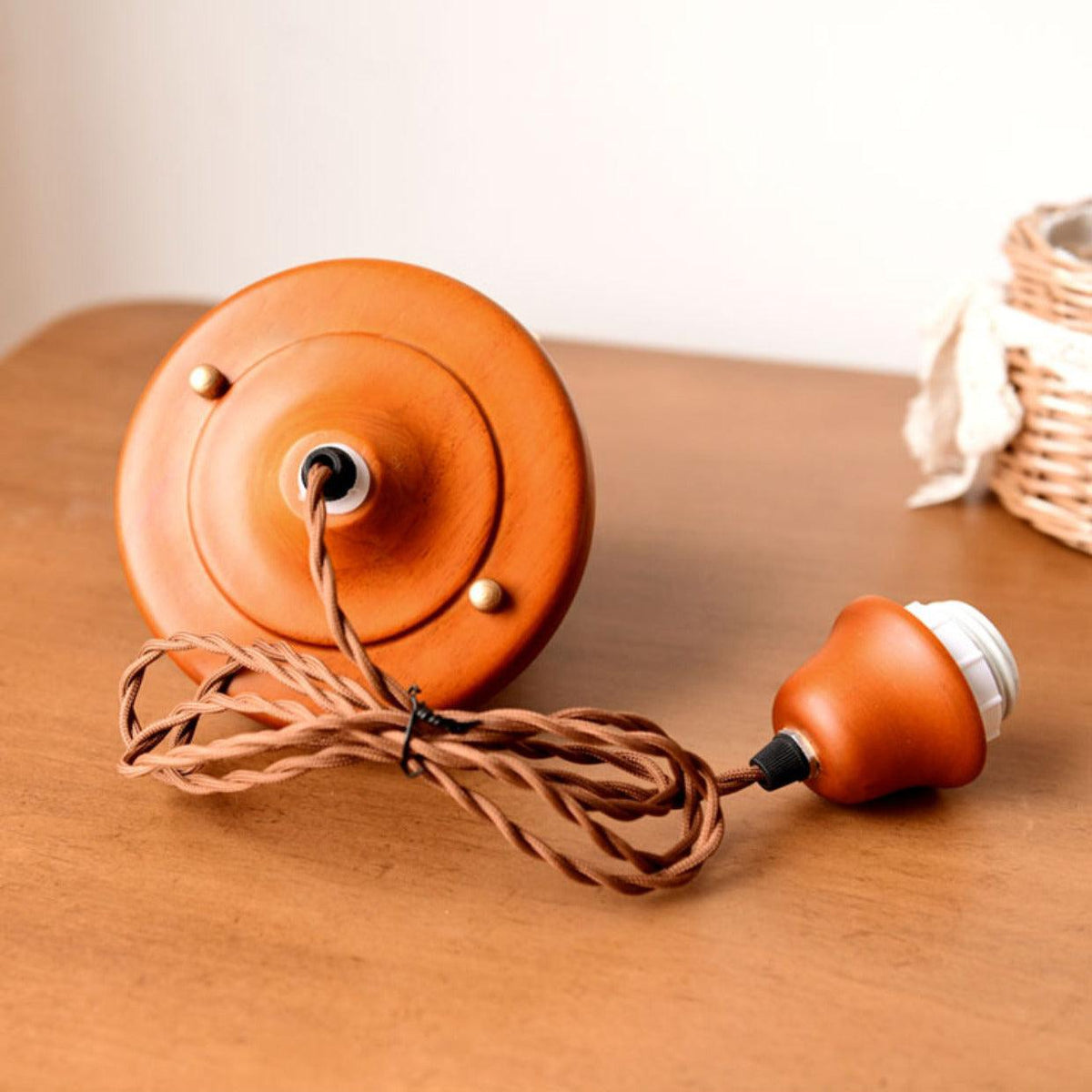 Cotton And Linen Shade Pendant Lamp 11.8"