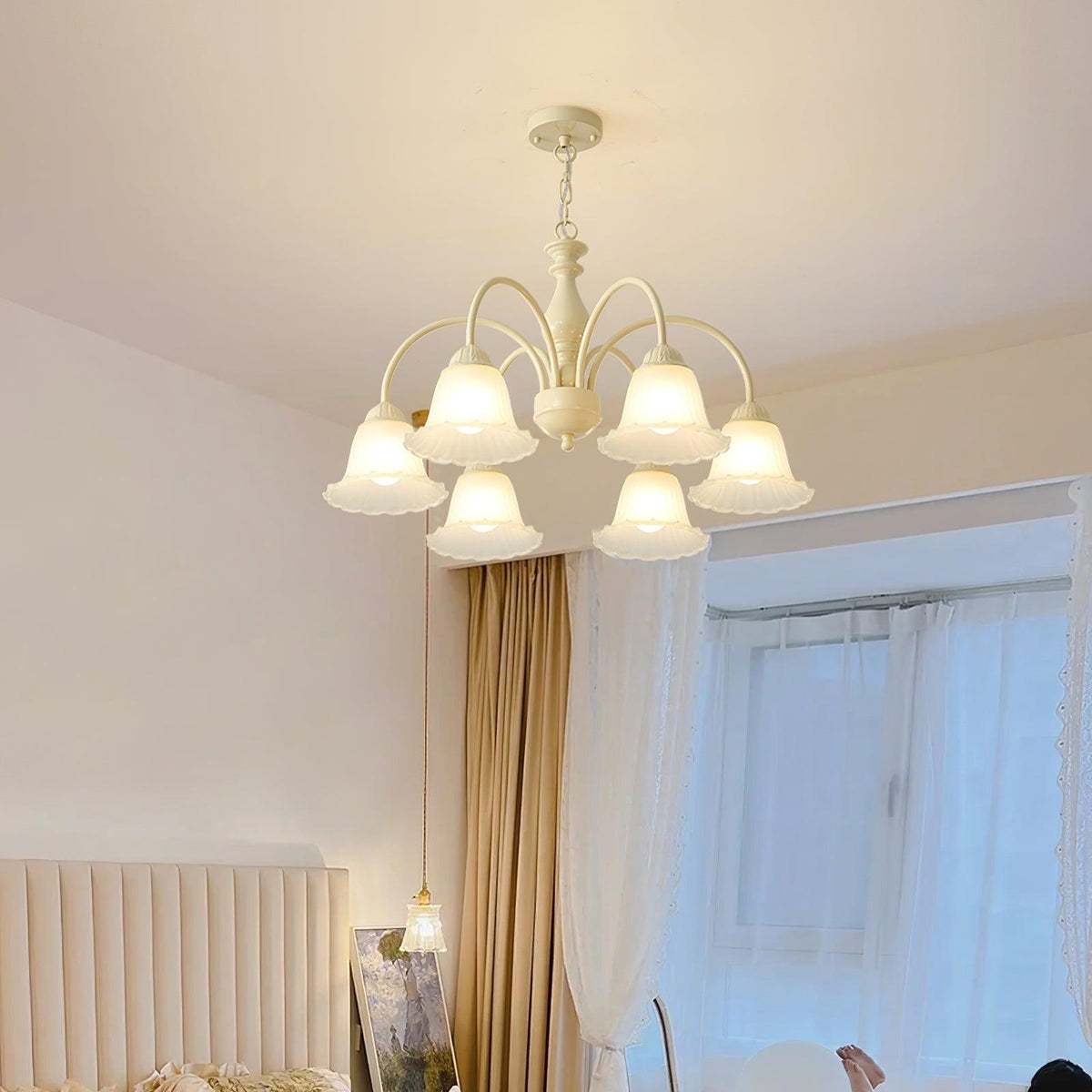 Cream Flower Chandelier