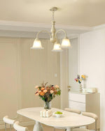 Cream Flower Chandelier