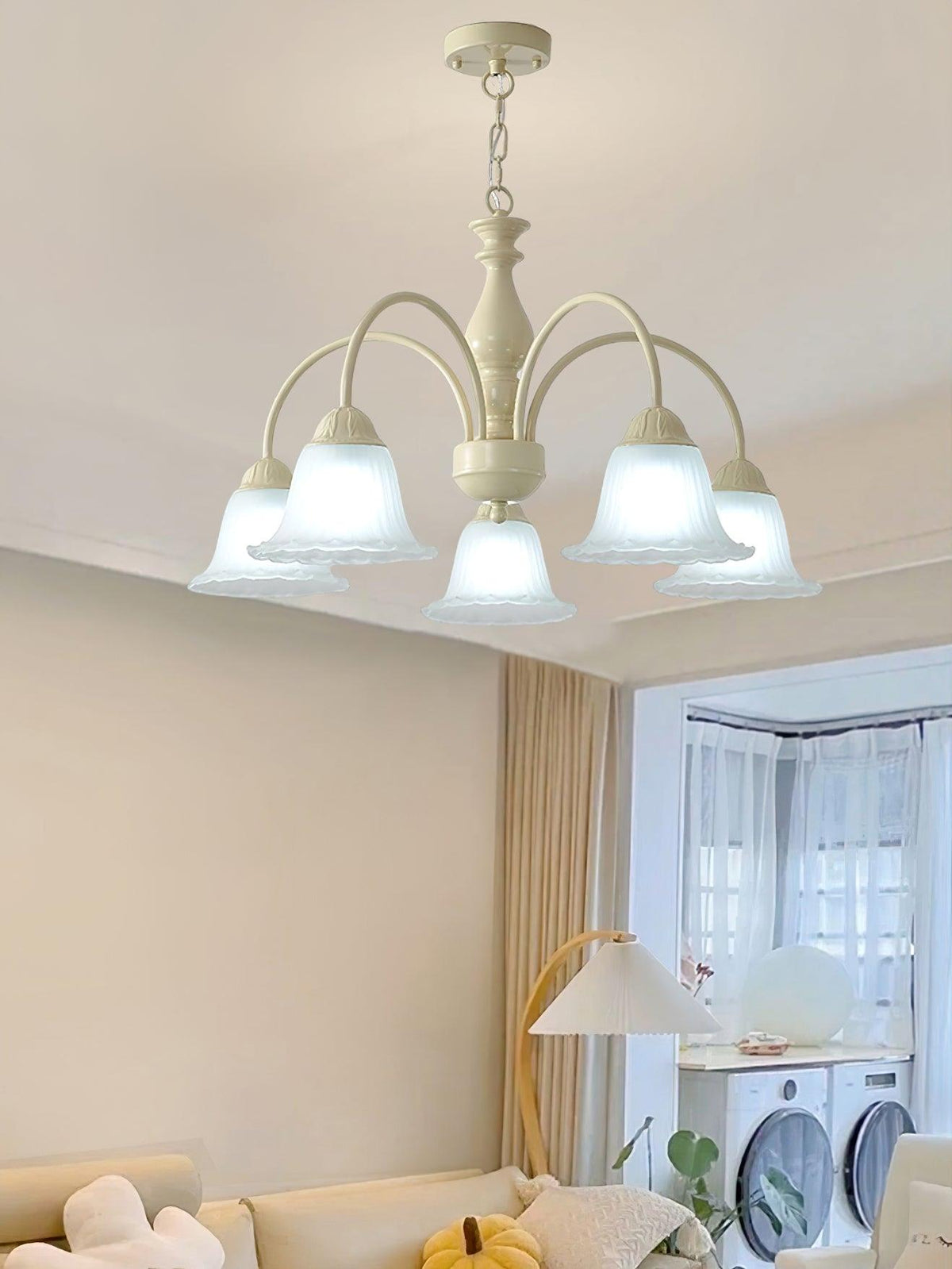 Cream Flower Chandelier