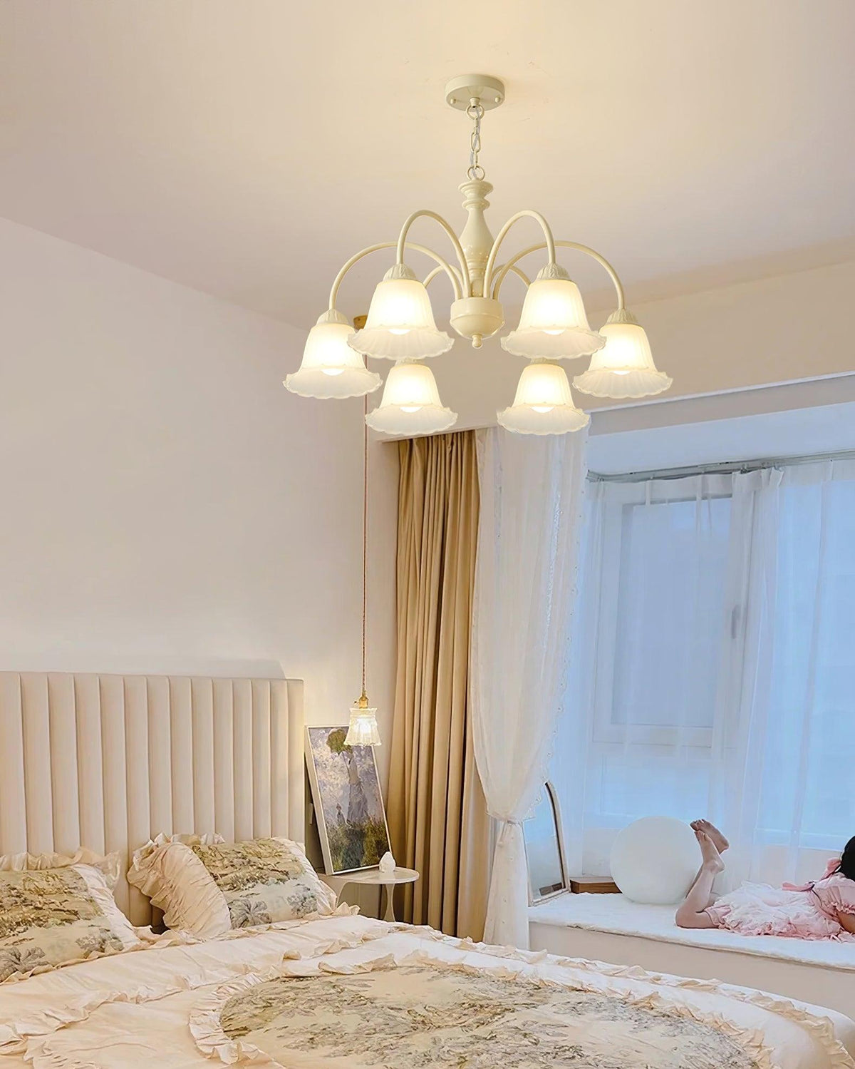 Cream Flower Chandelier