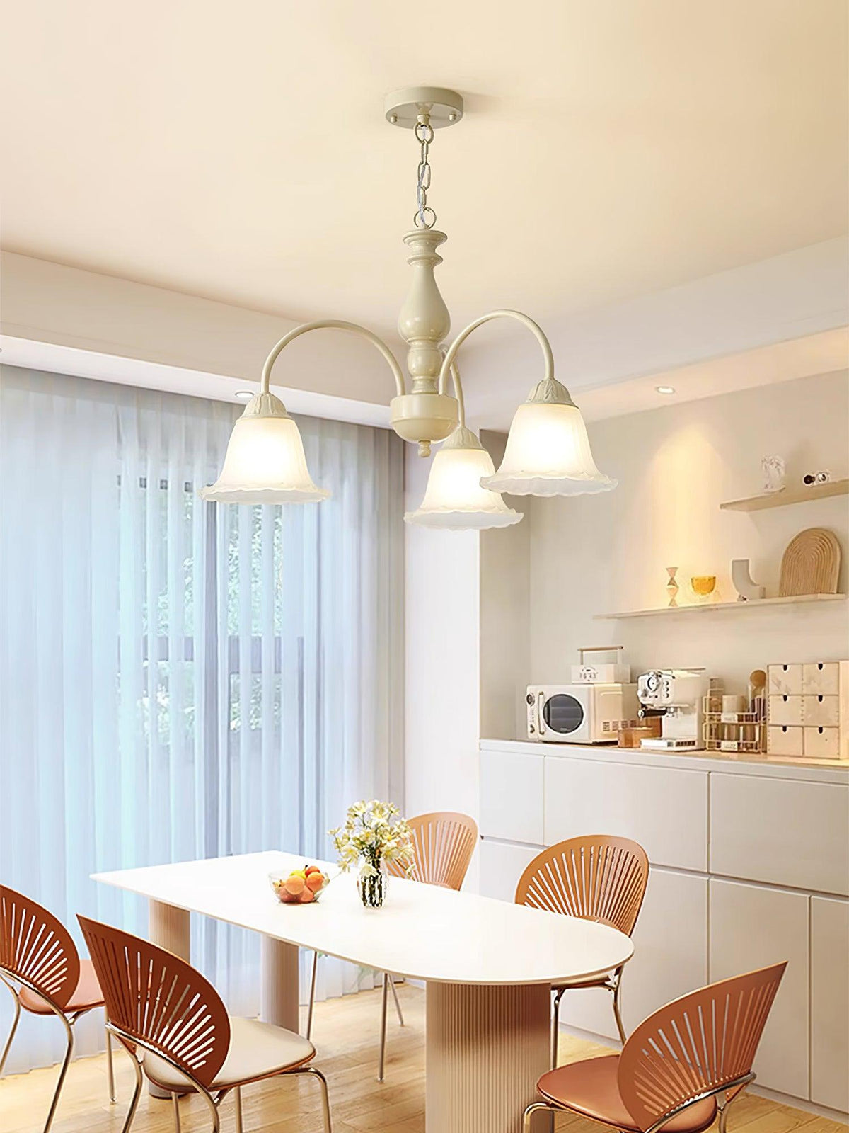 Cream Flower Chandelier