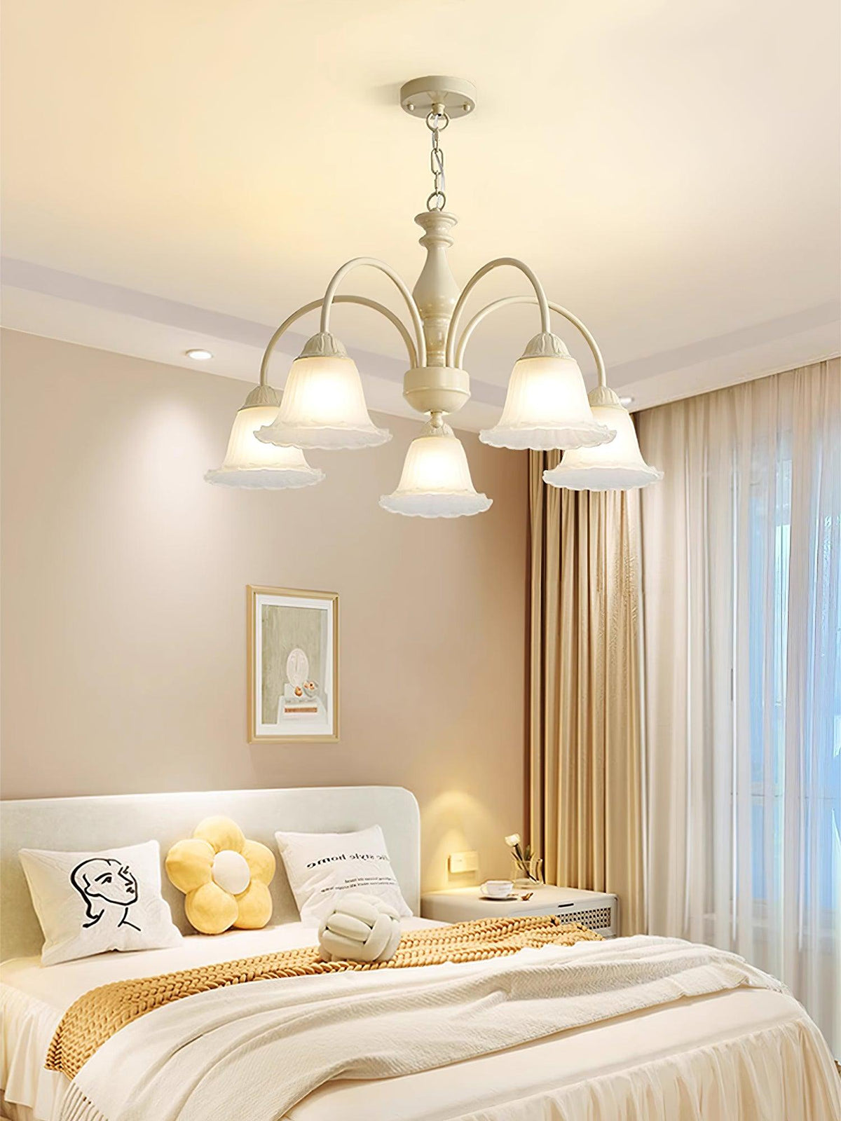 Cream Flower Chandelier