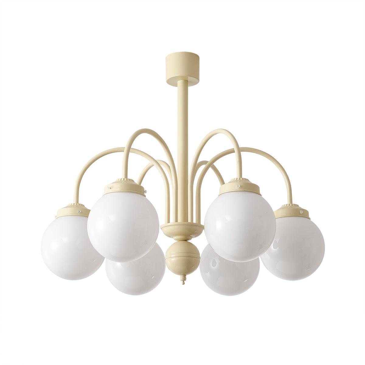 Cream Planet Glass Chandelier