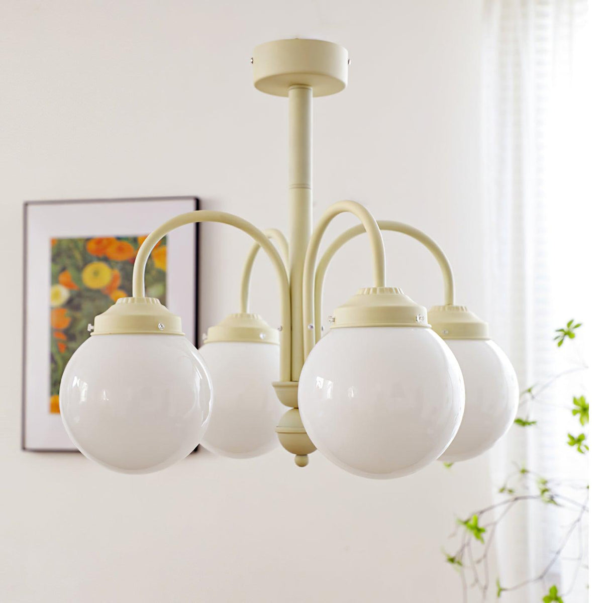 Cream Planet Glass Chandelier