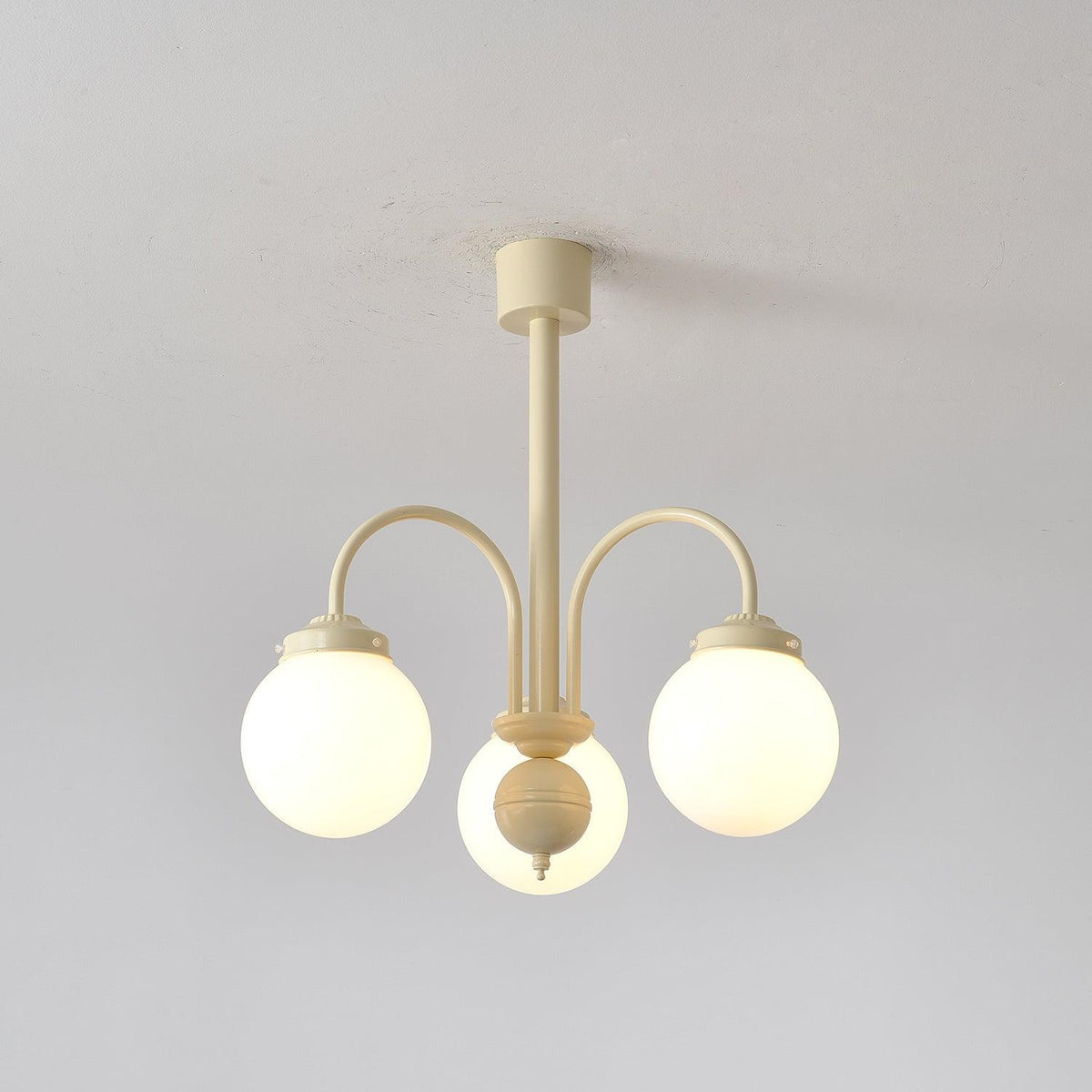 Cream Planet Glass Chandelier