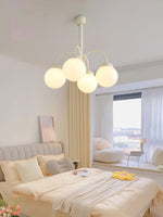 Cream Planet Glass Chandelier