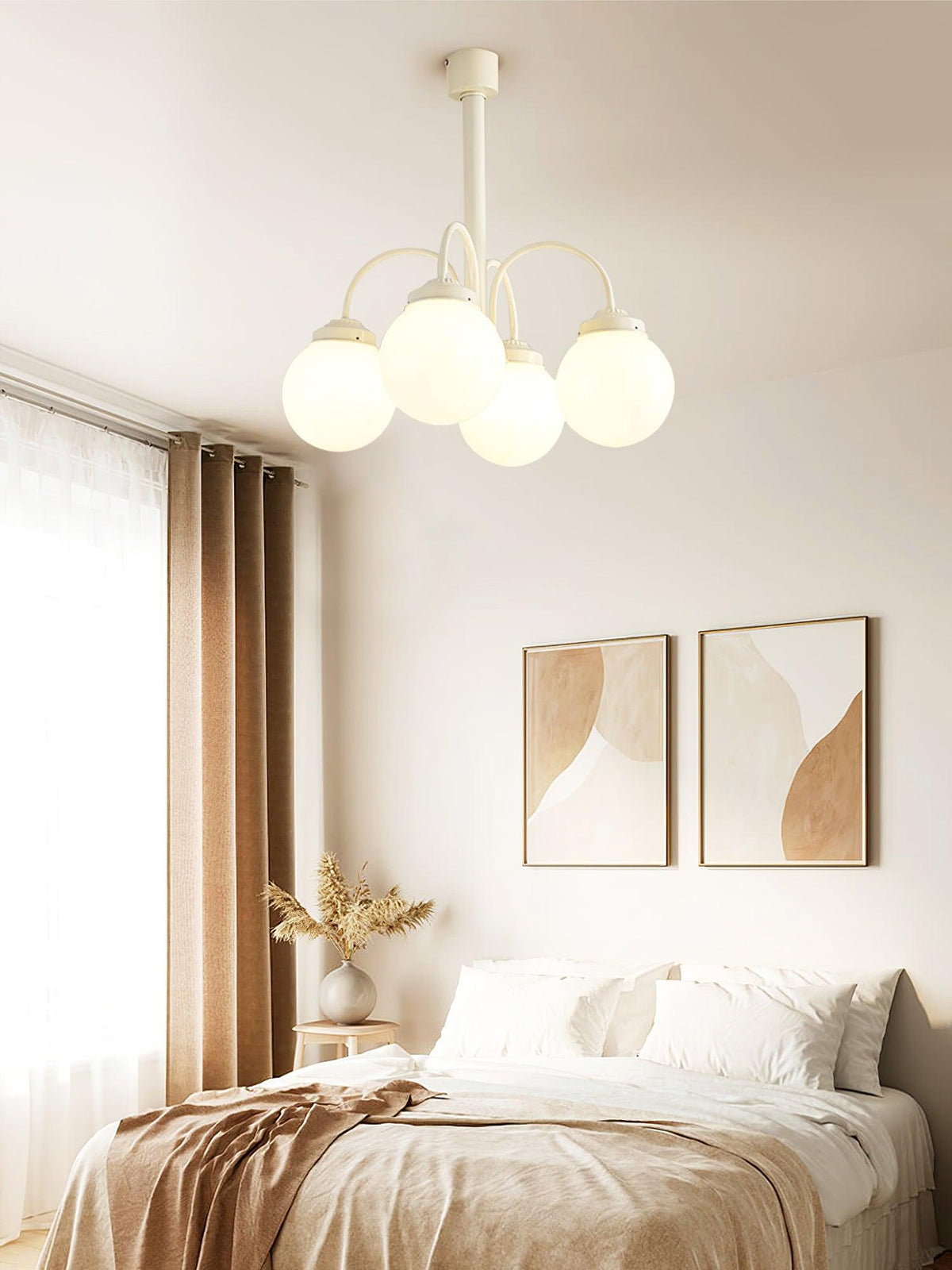 Cream Planet Glass Chandelier