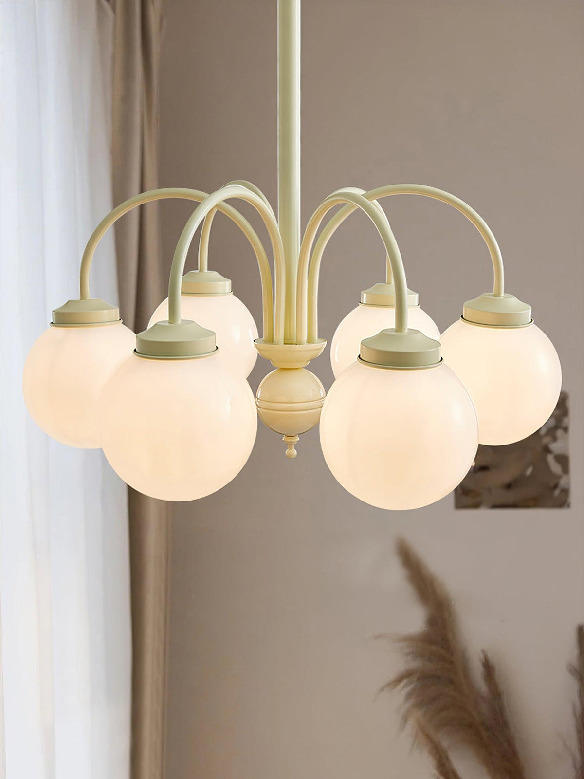 Cream Planet Glass Chandelier