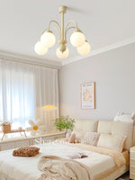 Cream Planet Glass Chandelier