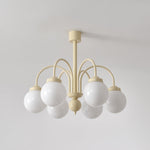 Cream Planet Glass Chandelier