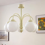 Cream Planet Glass Chandelier