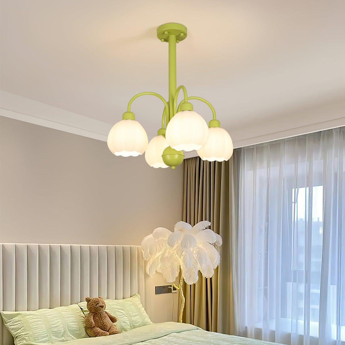 Cream Pumpkin Ball Chandelier