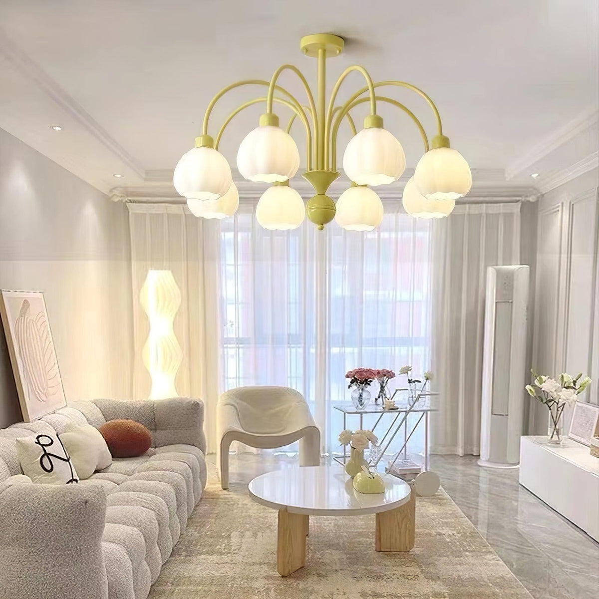 Cream Pumpkin Ball Chandelier