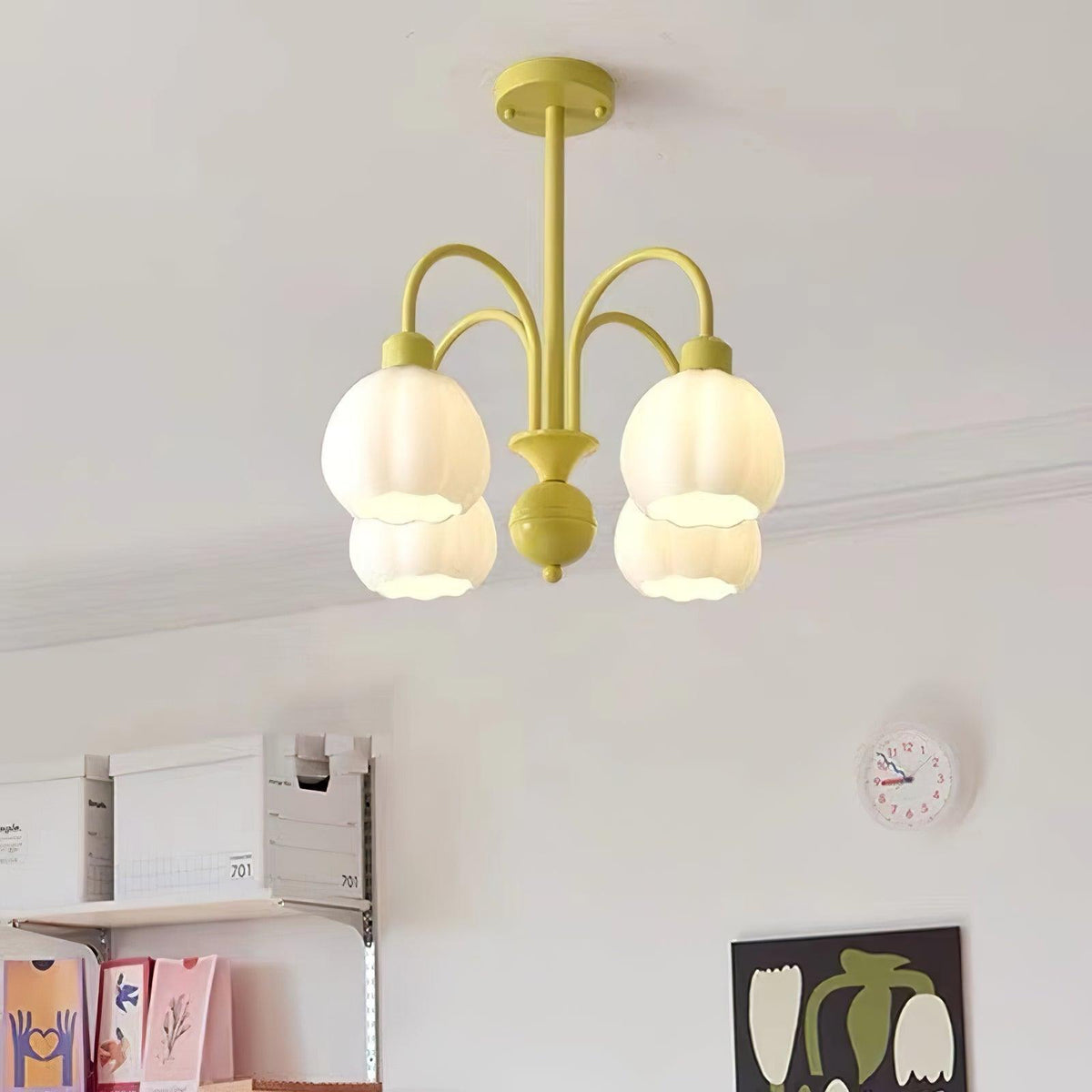 Cream Pumpkin Ball Chandelier