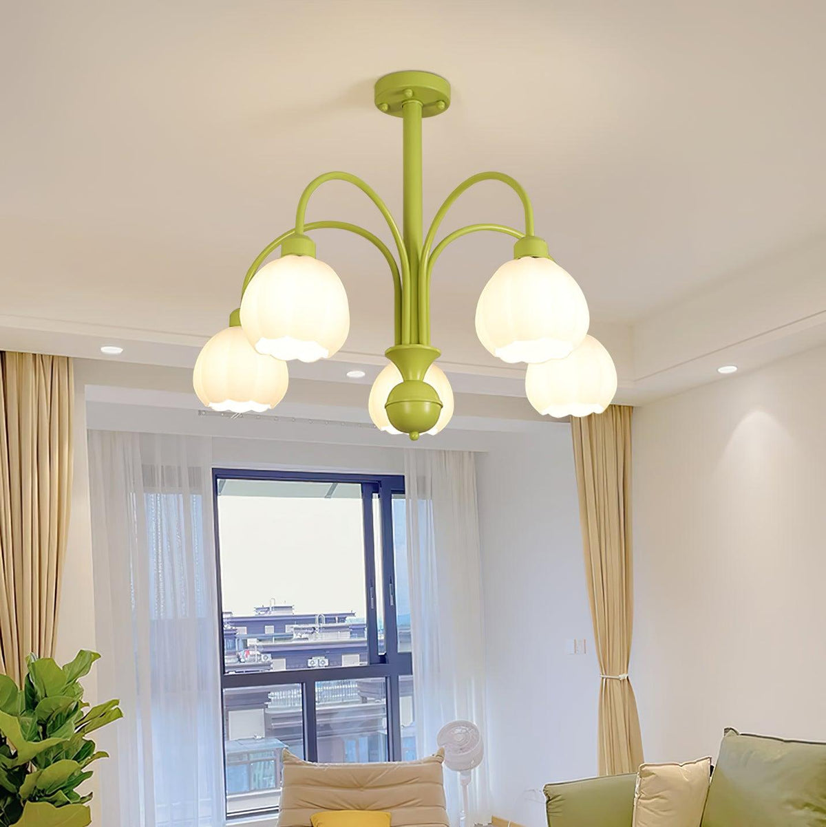 Cream Pumpkin Ball Chandelier