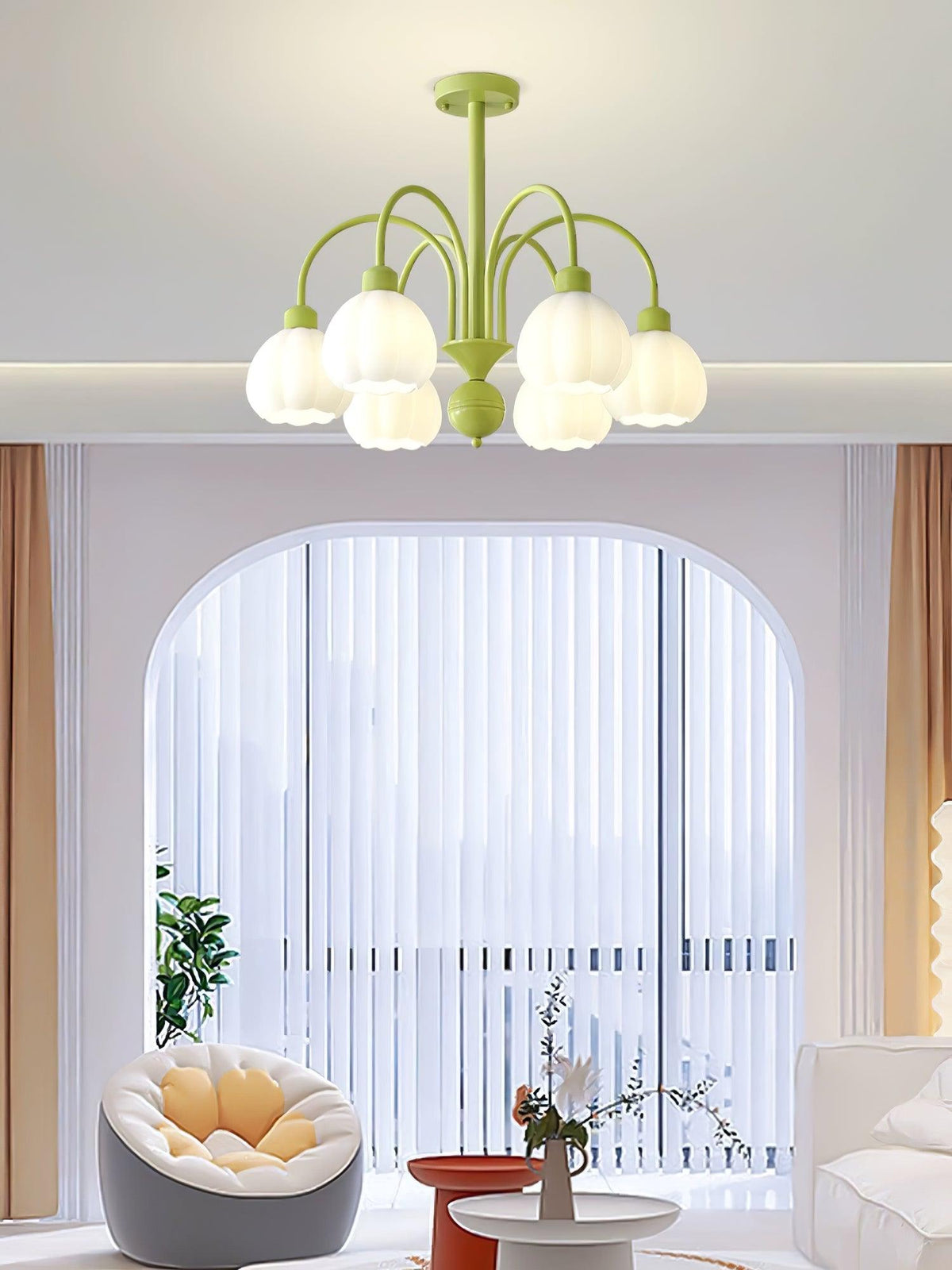 Cream Pumpkin Ball Chandelier