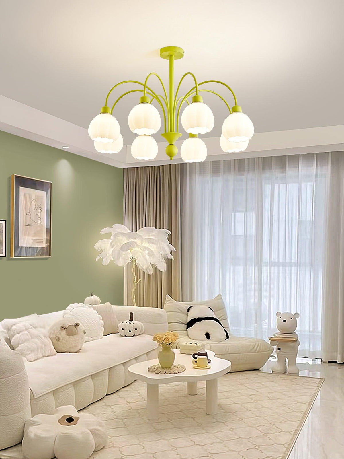 Cream Pumpkin Ball Chandelier