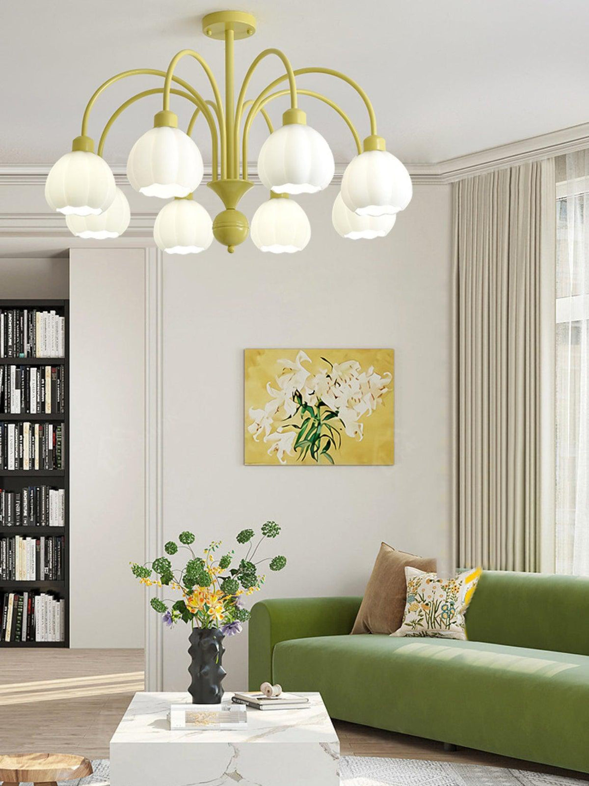 Cream Pumpkin Ball Chandelier