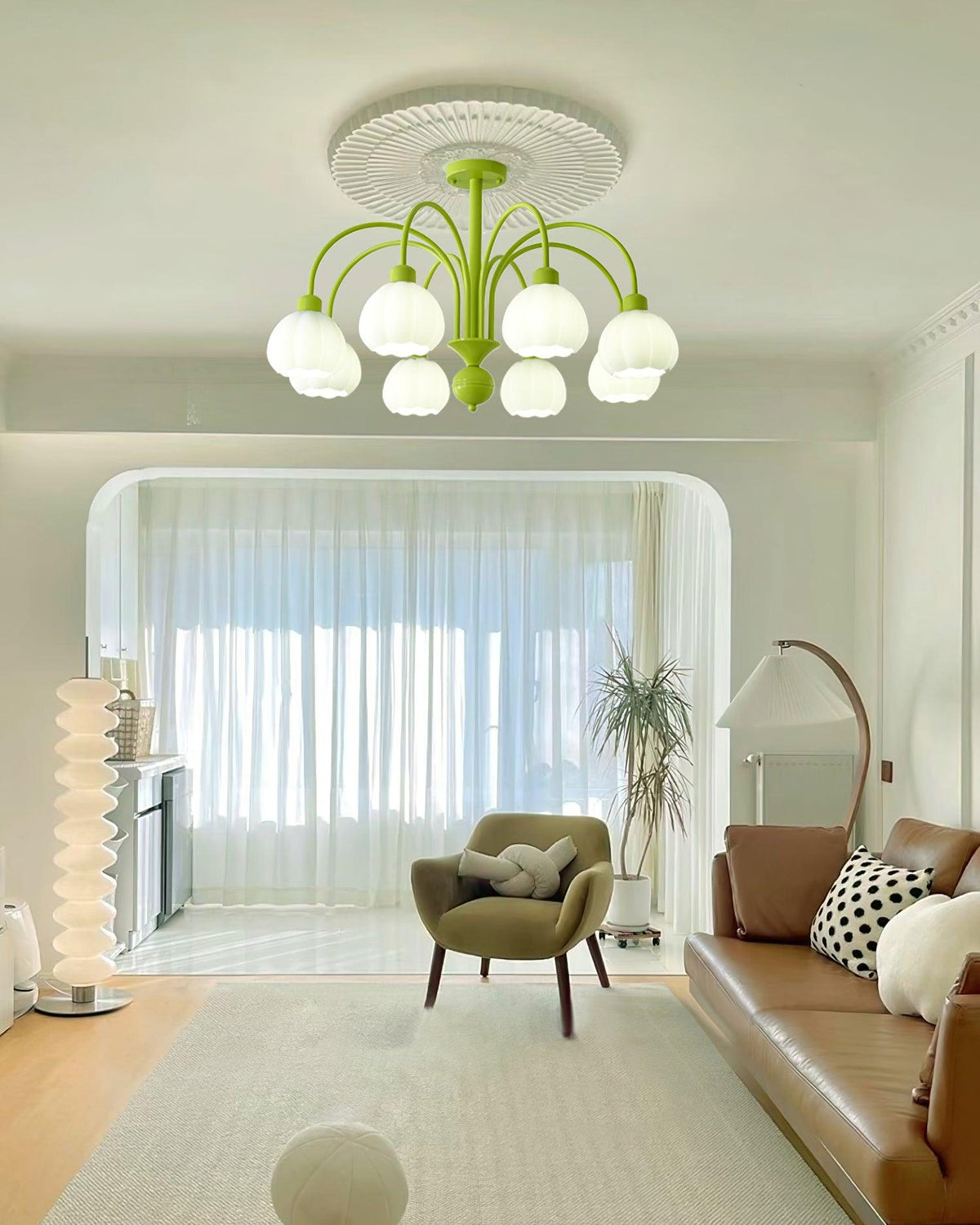 Cream Pumpkin Ball Chandelier