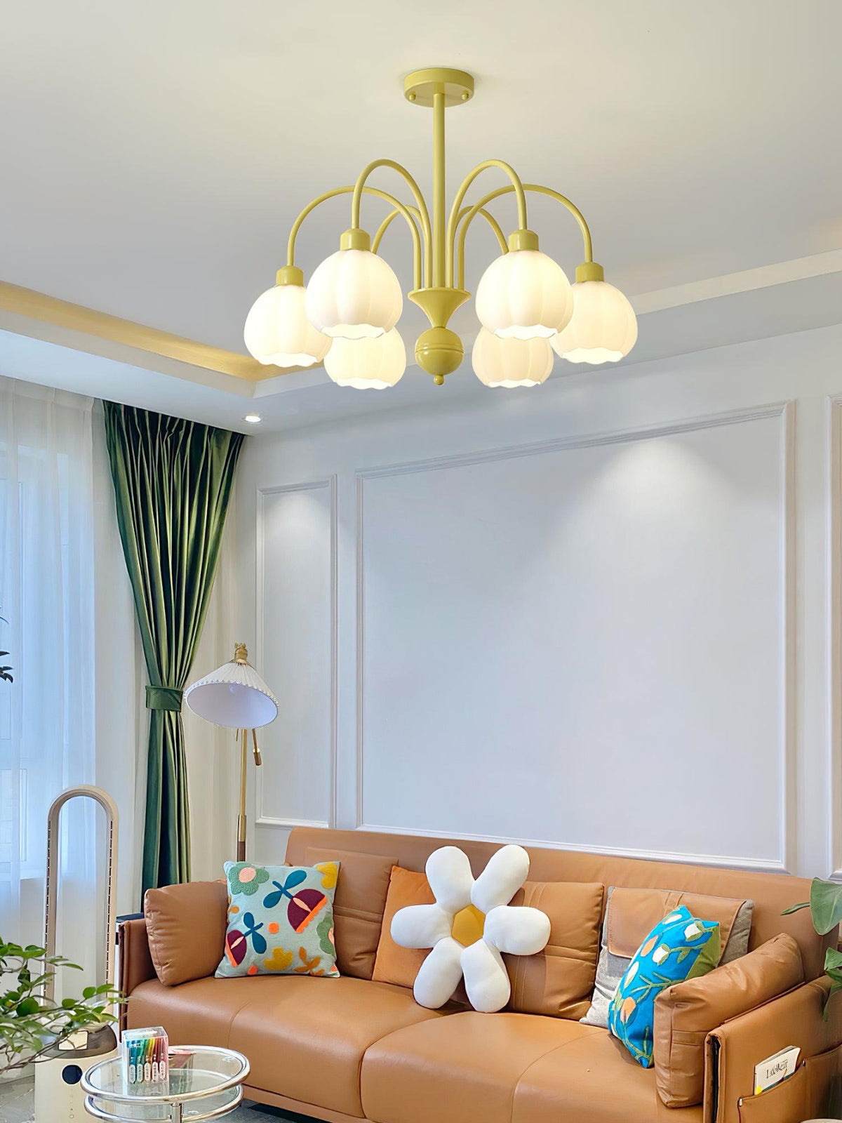 Cream Pumpkin Ball Chandelier