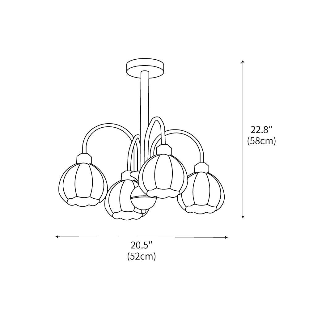 Cream Pumpkin Ball Chandelier