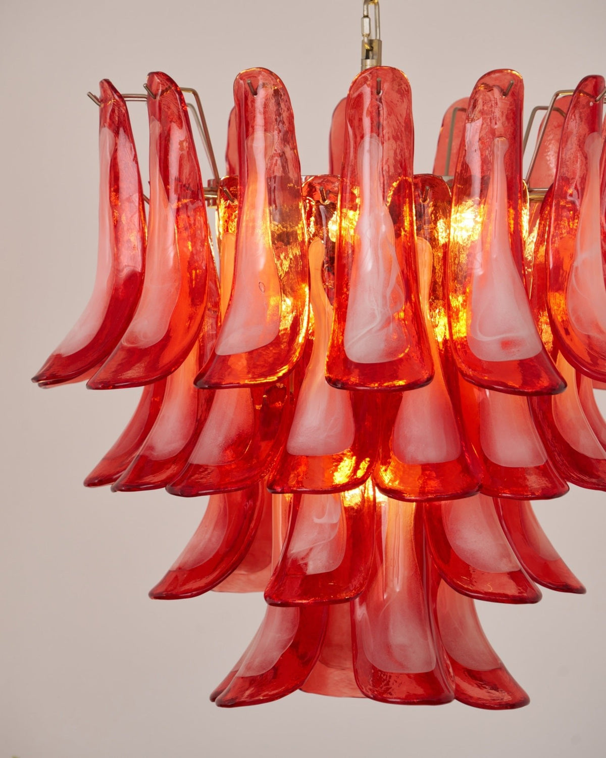 Crimson Glass Murano Petals Chandelier