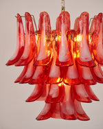 Crimson Glass Murano Petals Chandelier