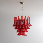 Crimson Glass Murano Petals Chandelier