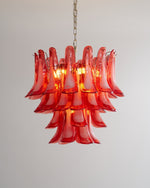 Crimson Glass Murano Petals Chandelier