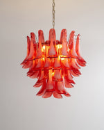 Crimson Glass Murano Petals Chandelier
