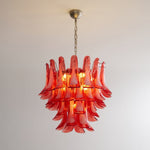 Crimson Glass Murano Petals Chandelier